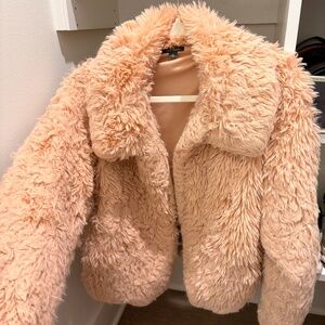 Wild Fable Faux Fur Coat Blush Pink Size Medium